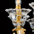 Living Room Golden Crystal Pendant Up Light Chandelier With Candelabra