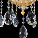 Living Room Golden Crystal Pendant Up Light Chandelier With Candelabra
