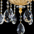 Living Room Golden Crystal Pendant Up Light Chandelier With Candelabra