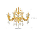 Living Room Golden Crystal Pendant Up Light Chandelier With Candelabra
