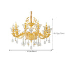 Living Room Golden Crystal Pendant Up Light Chandelier With Candelabra