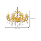Living Room Golden Crystal Pendant Up Light Chandelier With Candelabra