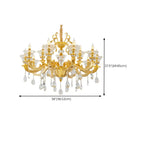 Living Room Golden Crystal Pendant Up Light Chandelier With Candelabra