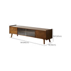 Scandinavian Cherry Wood Open Shelf TV Stand with Legs