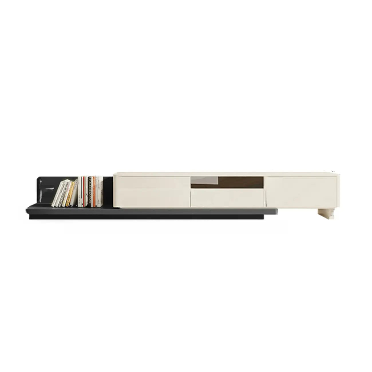 79 Green-White Wood Rectangle Cabinet TV Stand with Drawers