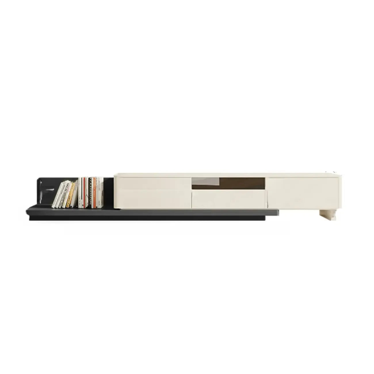79 Green-White Wood Rectangle Cabinet TV Stand with Drawers