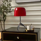 Yellow Glass Shade Metal Tripod Table Lamp for Living Room