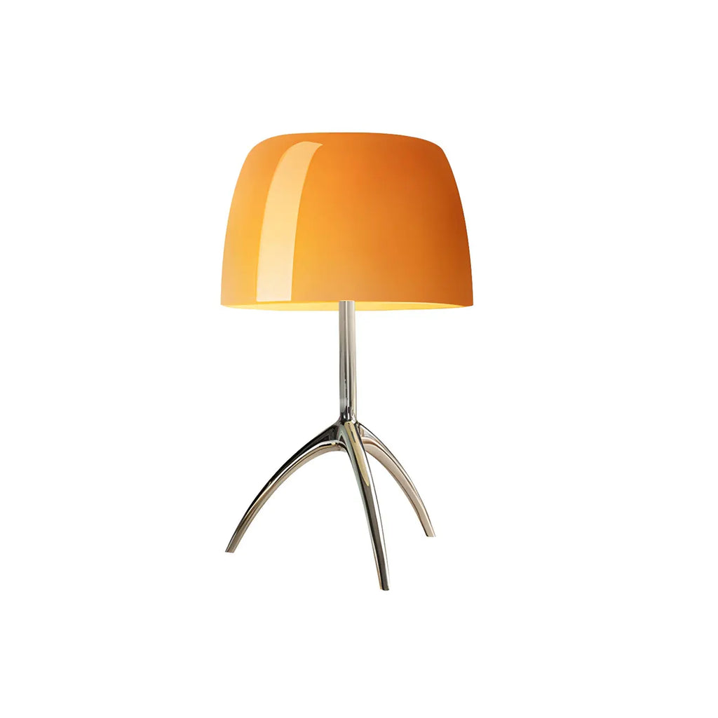 Yellow Glass Shade Metal Tripod Table Lamp for Living Room