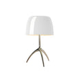 Yellow Glass Shade Metal Tripod Table Lamp for Living Room