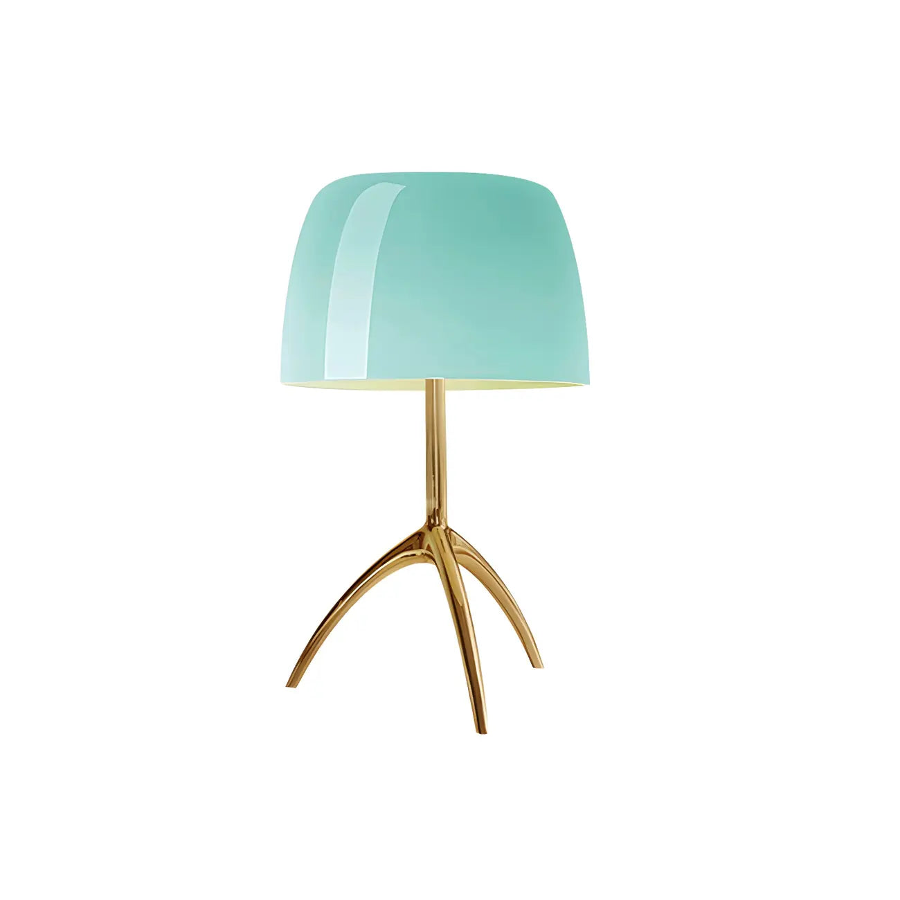 Yellow Glass Shade Metal Tripod Table Lamp for Living Room