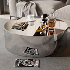 Reflective Modern Silver Metal Coffee Table