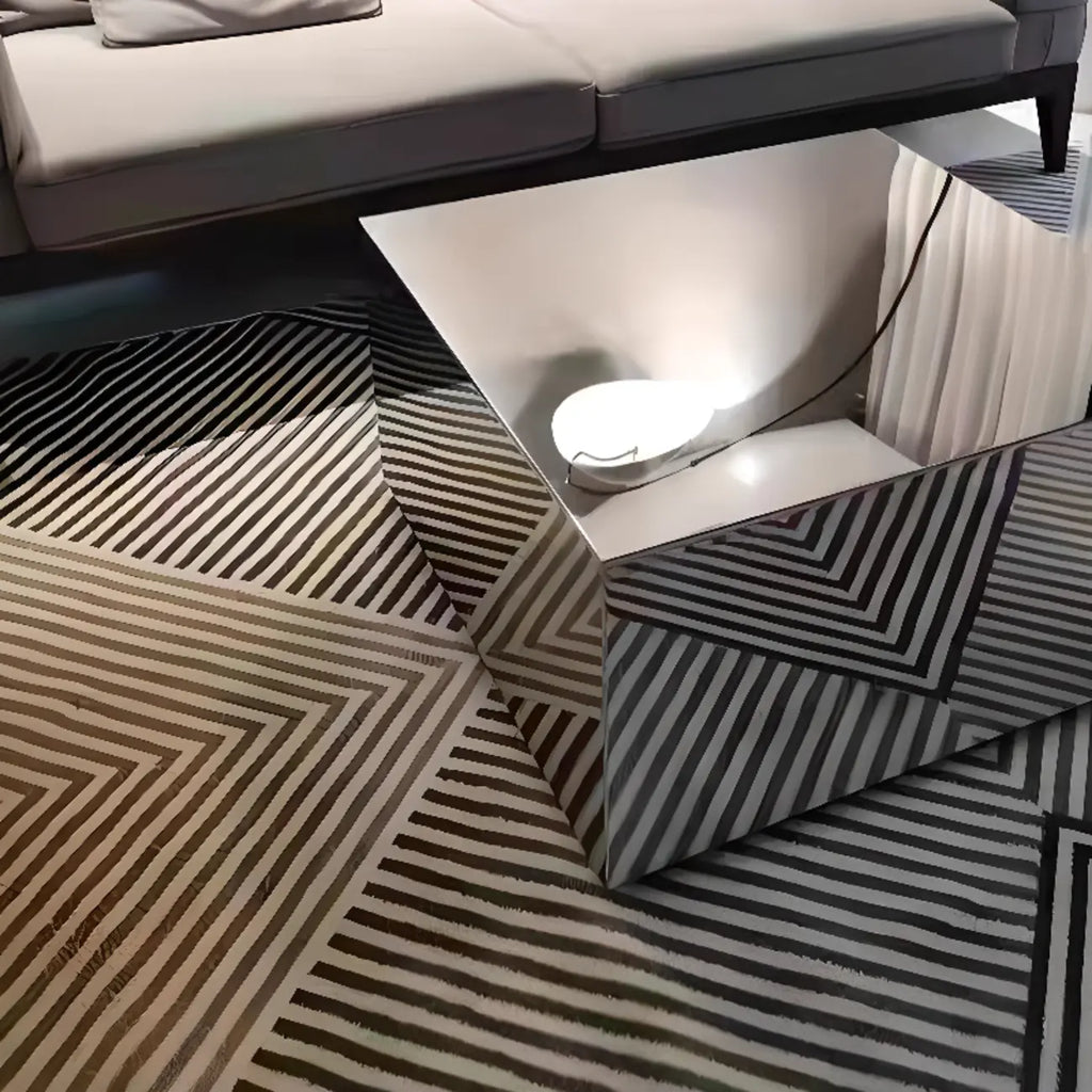 Reflective Modern Silver Metal Coffee Table