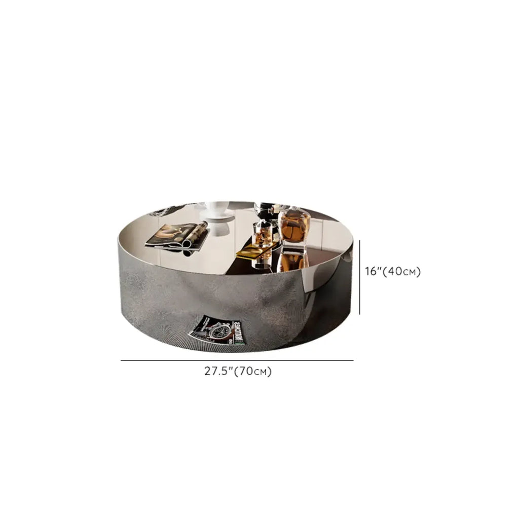 Reflective Modern Silver Metal Coffee Table