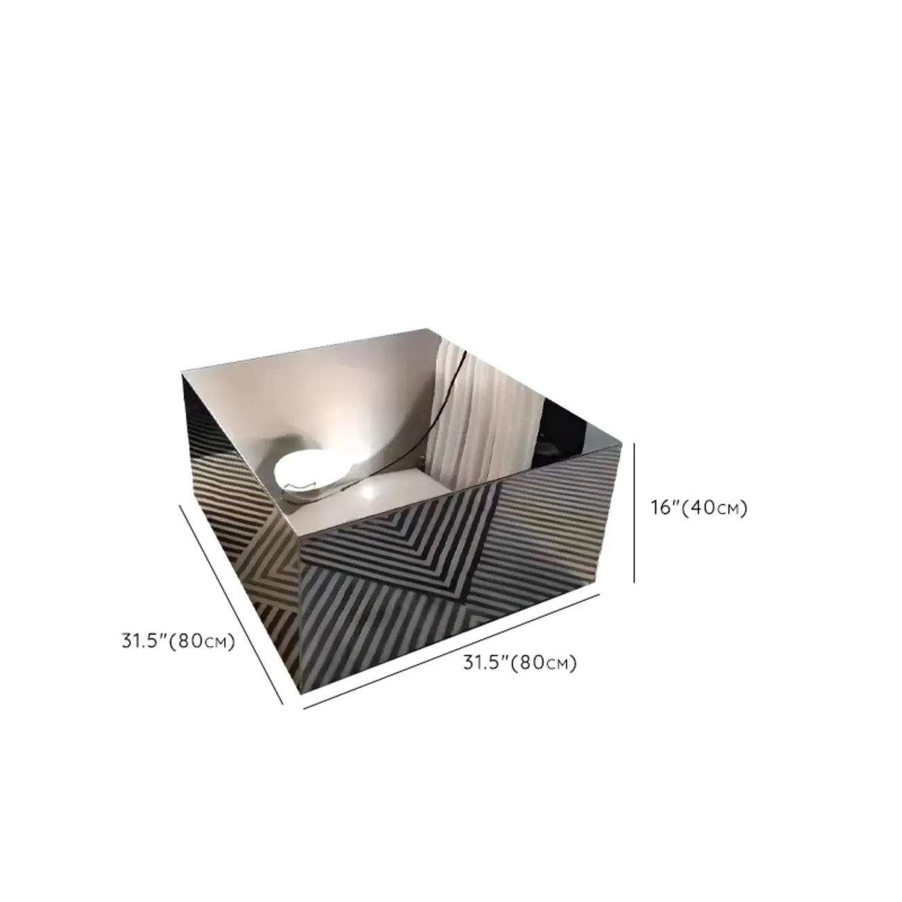 Reflective Modern Silver Metal Coffee Table
