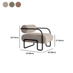 Industrial Leather/Velvet Accent Chair with Metal Frame
