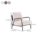 Modern Leather Accent Chair with Pillow and Metal Arms