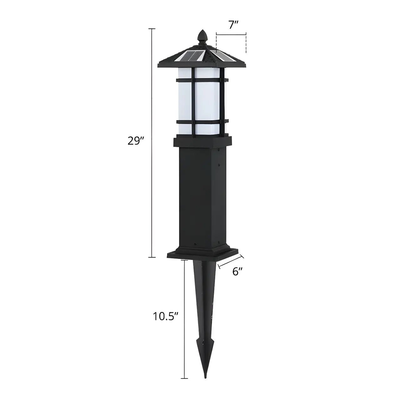 Solar LED Frosted Glass Staked Light for Outdoor Pathway