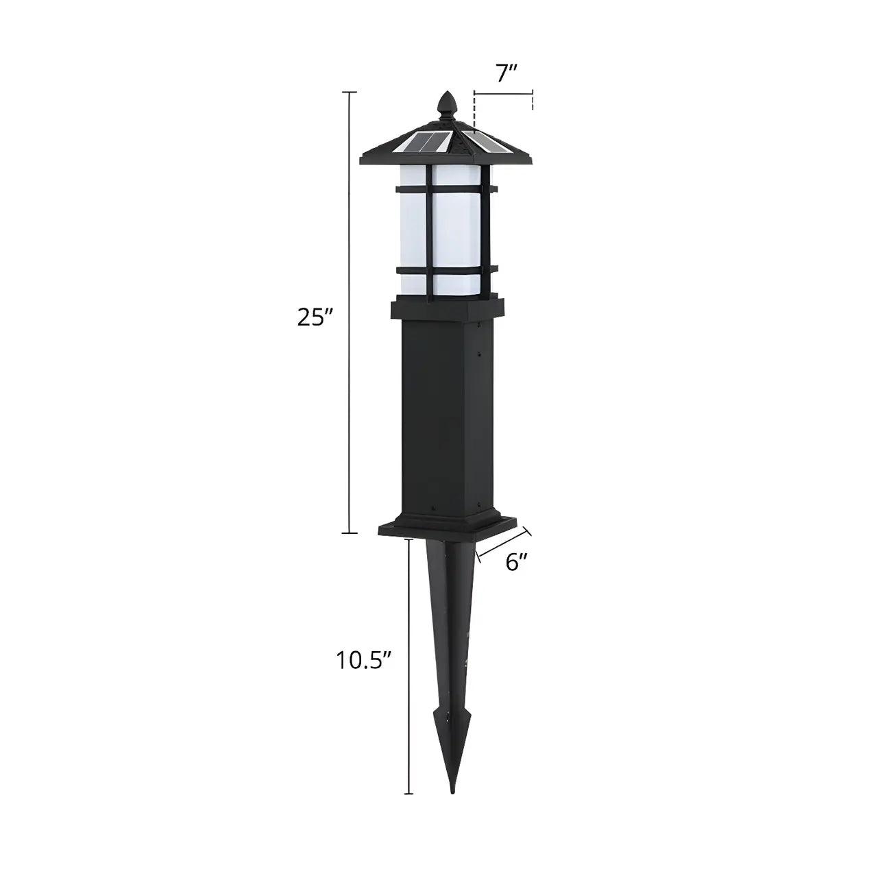 Solar LED Frosted Glass Staked Light for Outdoor Pathway