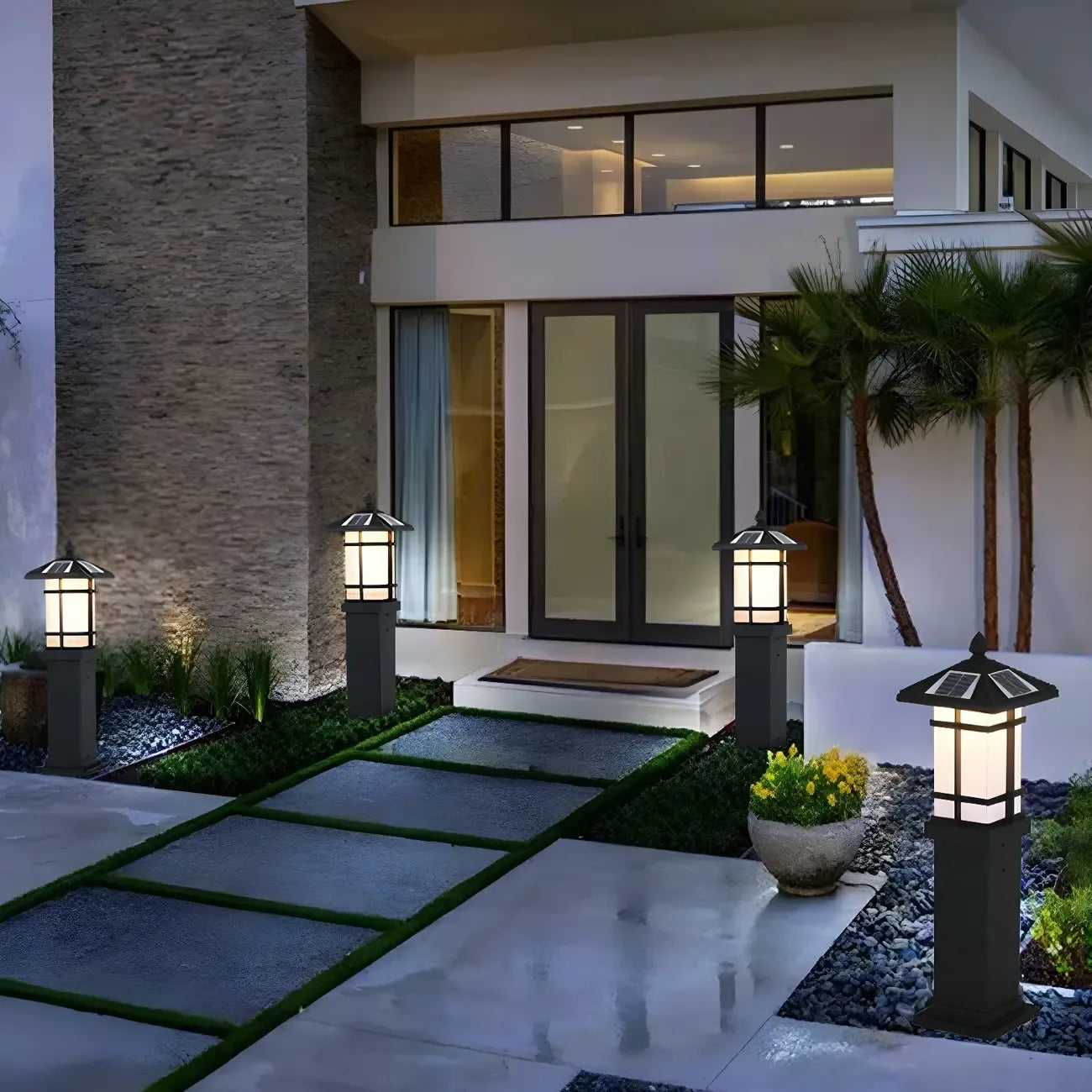 Solar LED Frosted Glass Staked Light for Outdoor Pathway