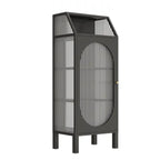 Minimalist Metal Glass Door White China Cabinet