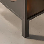 Minimalist Metal Glass Door White China Cabinet