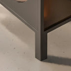 Minimalist Metal Glass Door White China Cabinet