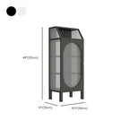 Minimalist Metal Glass Door White China Cabinet