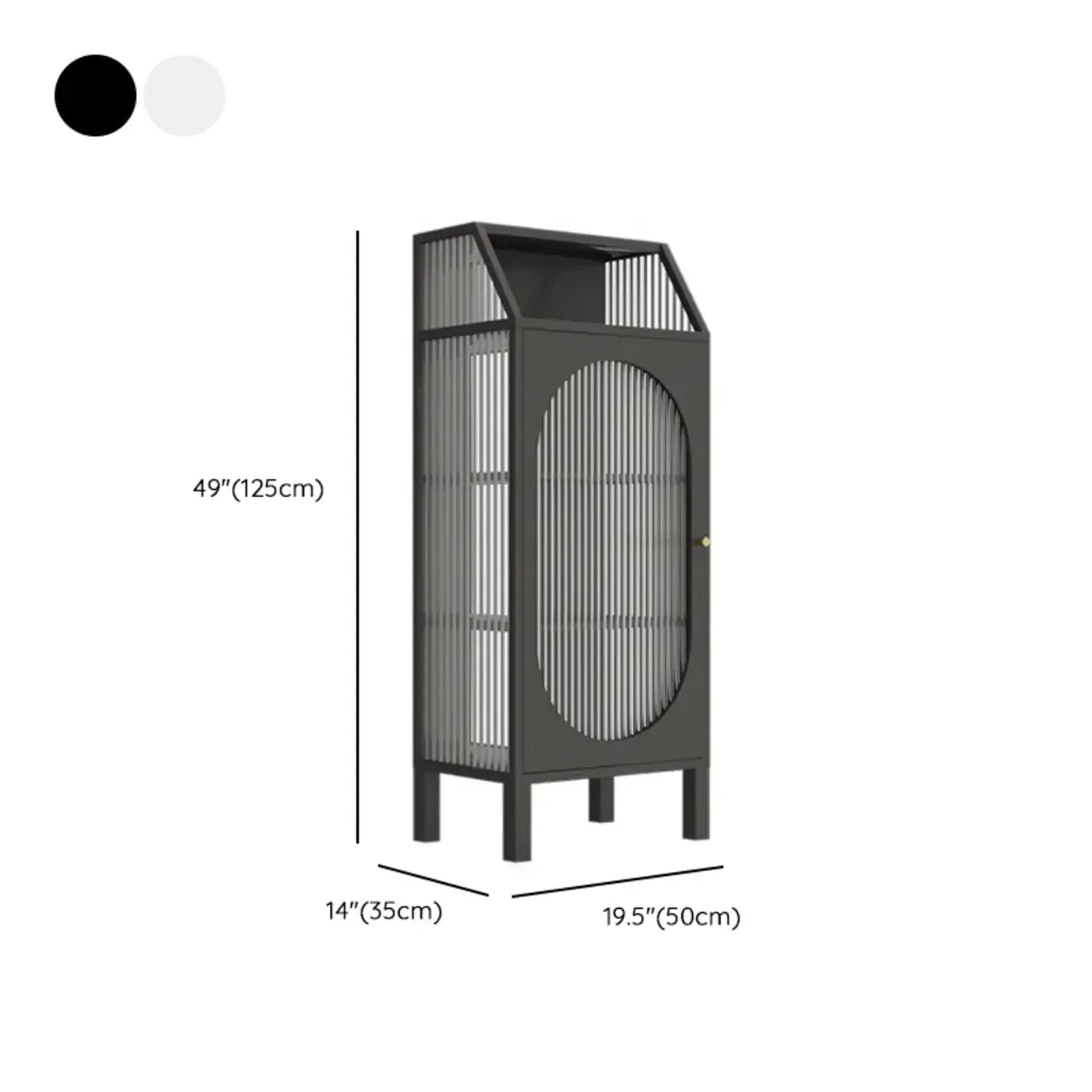 Minimalist Metal Glass Door White China Cabinet
