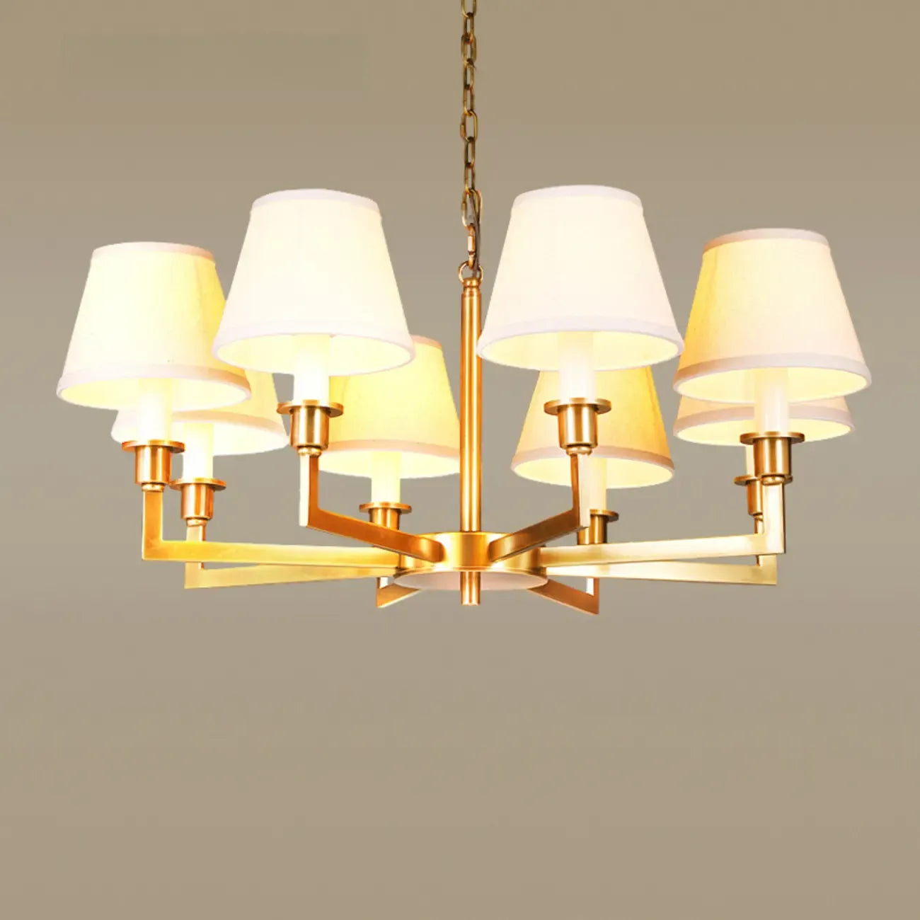 Vintage Gold Colonial Chandelier  with Adjustable Chain