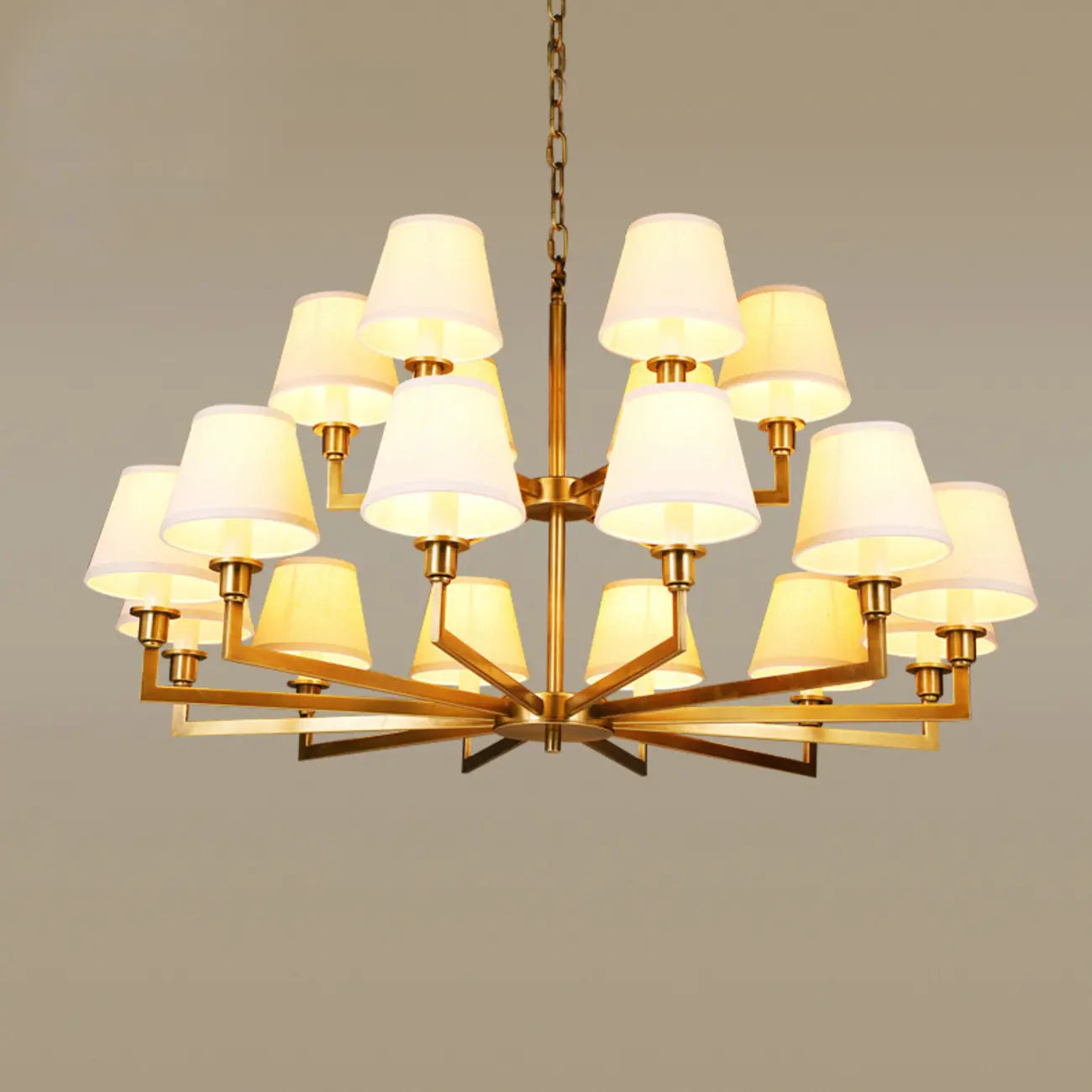 Vintage Gold Colonial Chandelier  with Adjustable Chain