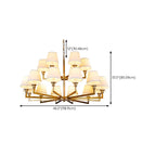 Vintage Gold Colonial Chandelier  with Adjustable Chain