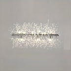 Golden Geometric Crystal Island Light Adjustable Hanging Length