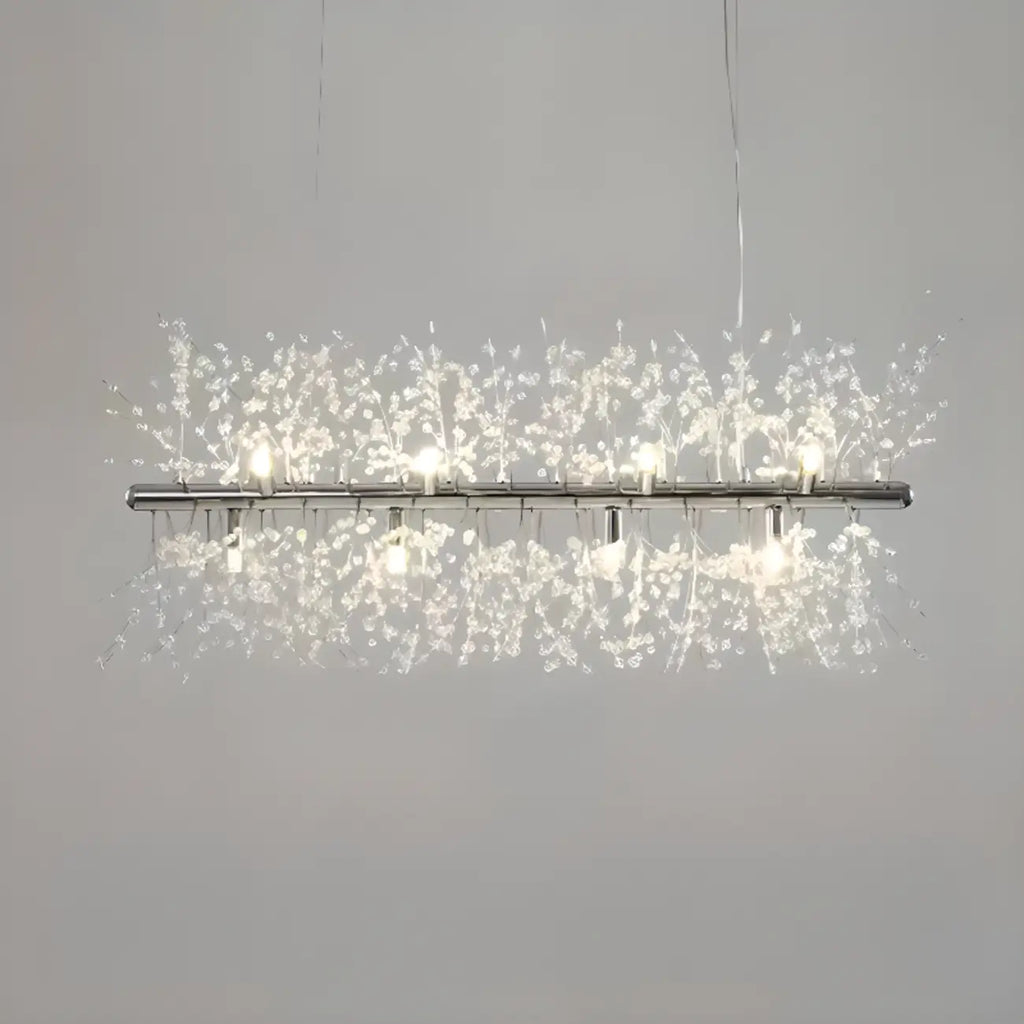 Golden Geometric Crystal Island Light Adjustable Hanging Length