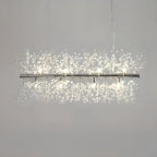 Golden Geometric Crystal Island Light Adjustable Hanging Length