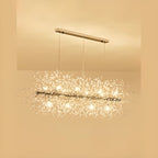 Golden Geometric Crystal Island Light Adjustable Hanging Length