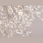 Golden Geometric Crystal Island Light Adjustable Hanging Length