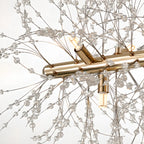 Golden Geometric Crystal Island Light Adjustable Hanging Length