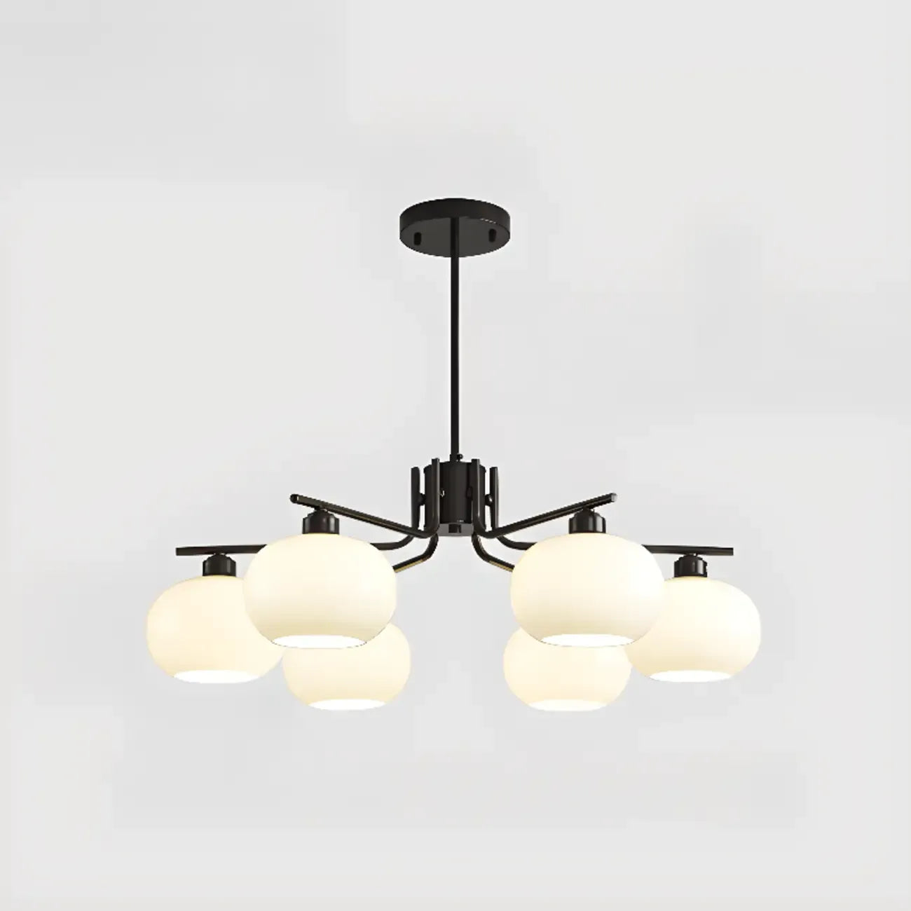 Modern Glass Globe Chandelier Adjustable Hanging Length