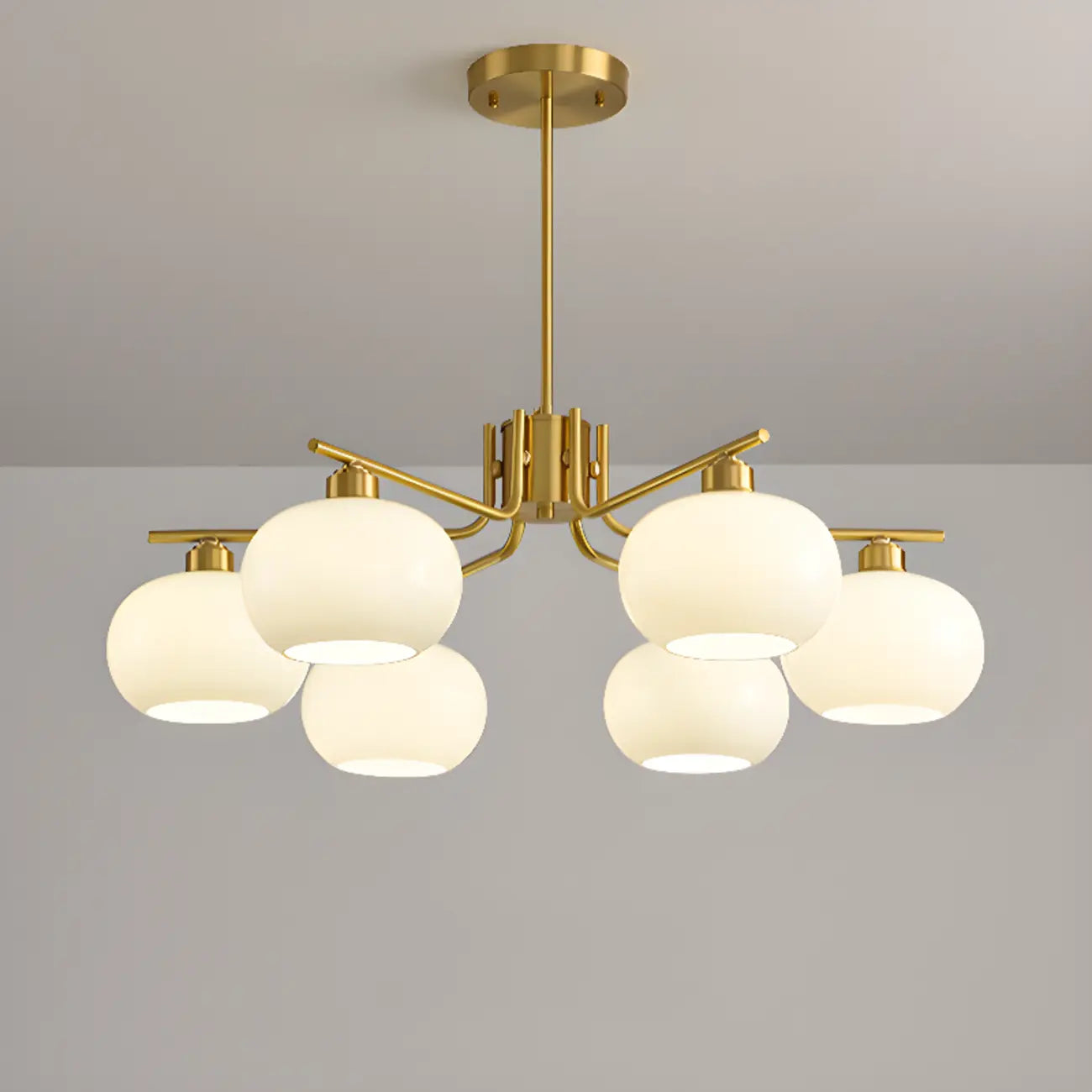 Modern Glass Globe Chandelier Adjustable Hanging Length