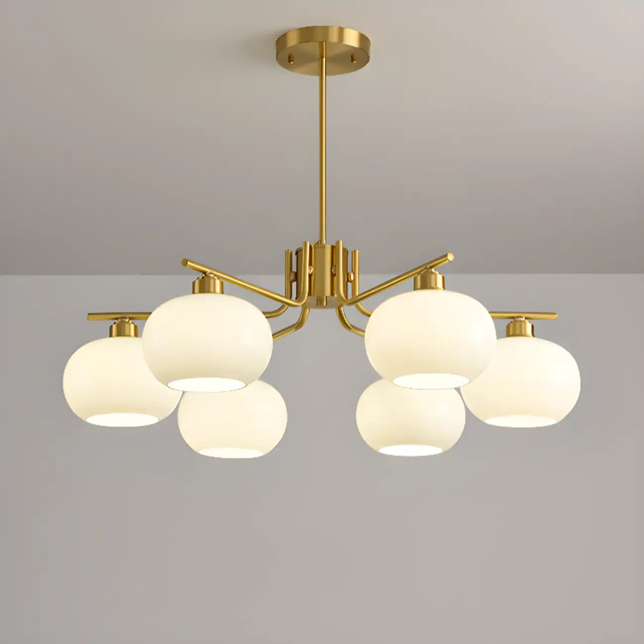 Modern Glass Globe Chandelier Adjustable Hanging Length