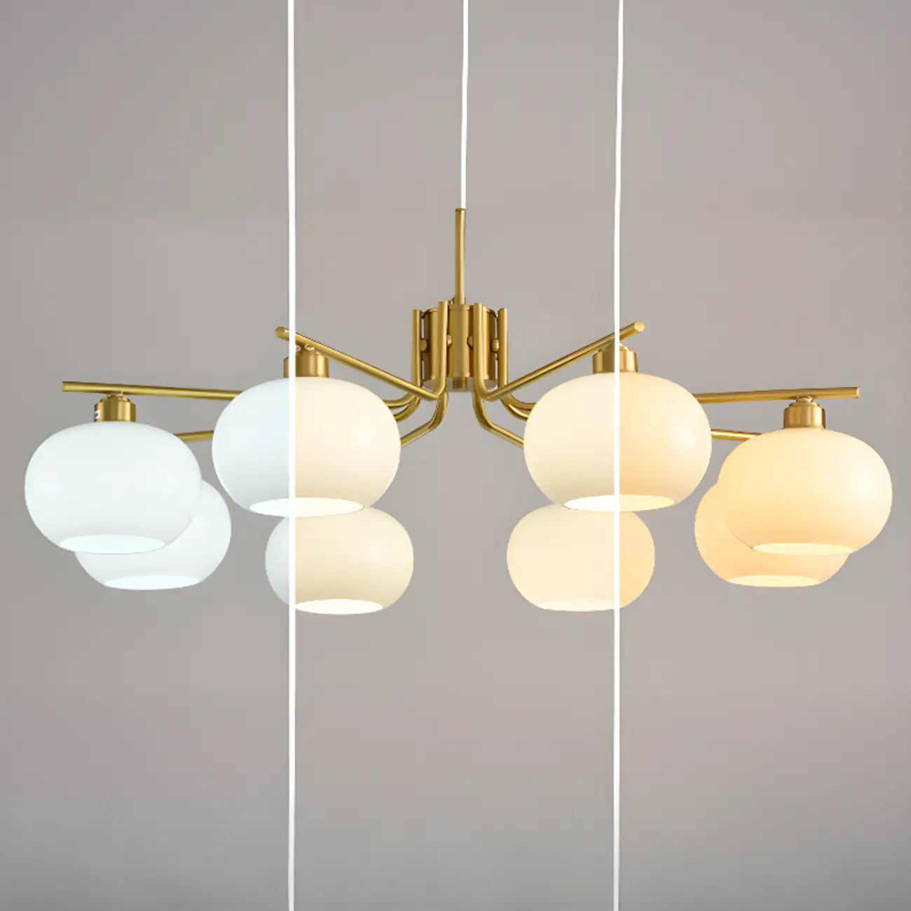 Modern Glass Globe Chandelier Adjustable Hanging Length