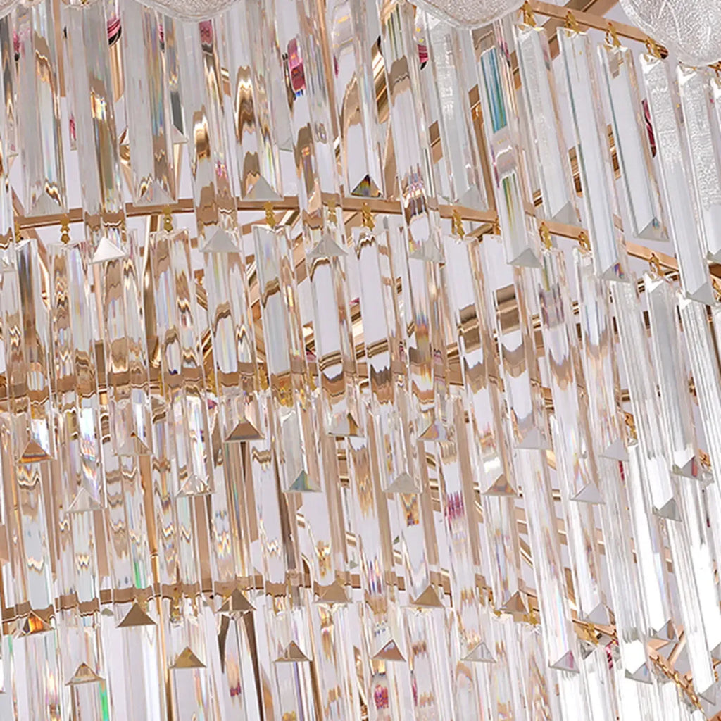 Luxury Crystal Round Chandelier with Elegant Tiered Design