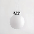 Modern Small White Globe LED Pendant Light for Living Room