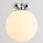 Modern Small White Globe LED Pendant Light for Living Room