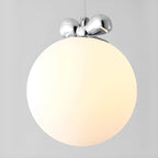 Modern Small White Globe LED Pendant Light for Living Room