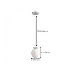 Modern Small White Globe LED Pendant Light for Living Room