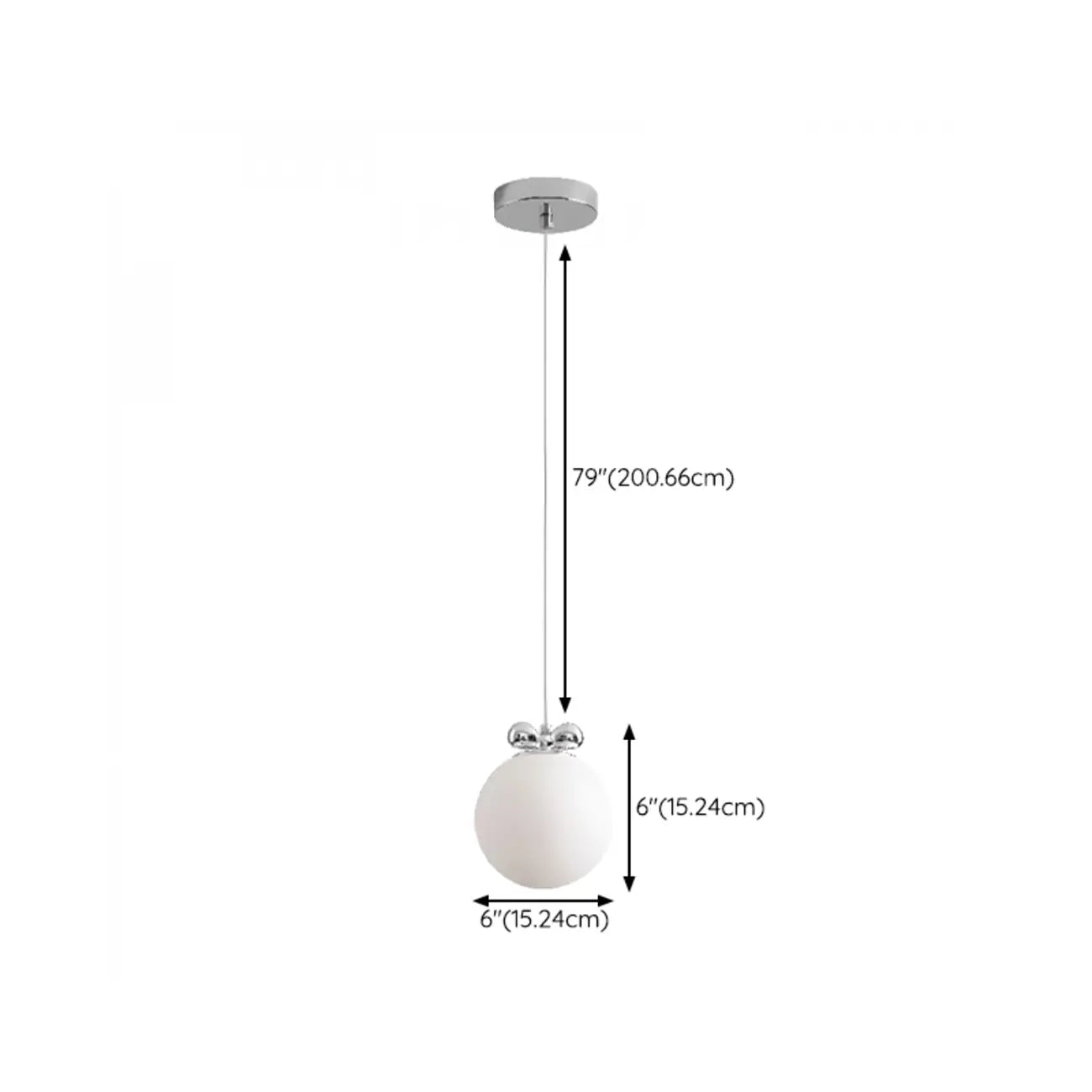 Modern Small White Globe LED Pendant Light for Living Room