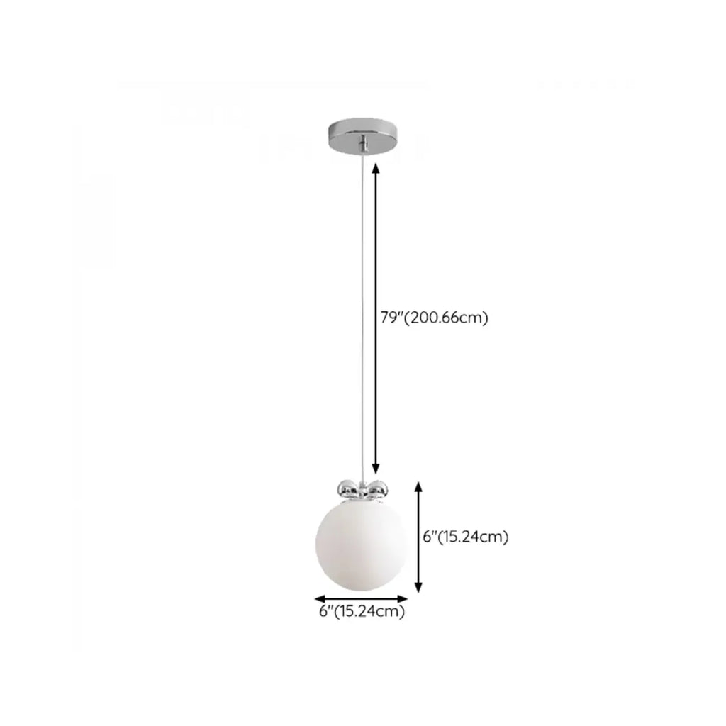 Modern Small White Globe LED Pendant Light for Living Room
