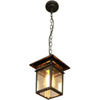 Retro Black Metal Hanging Pendant Lamp for Outdoor Use