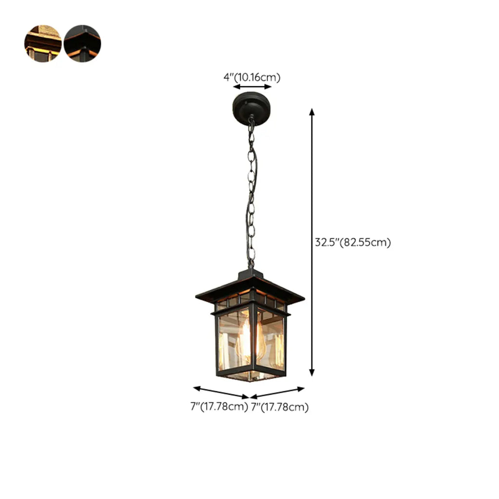 Retro Black Metal Hanging Pendant Lamp for Outdoor Use